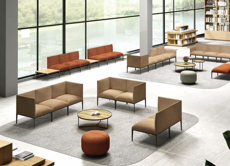 DD Kinetic Floating Curved Coffee Table for Kinetic Breakout Seating