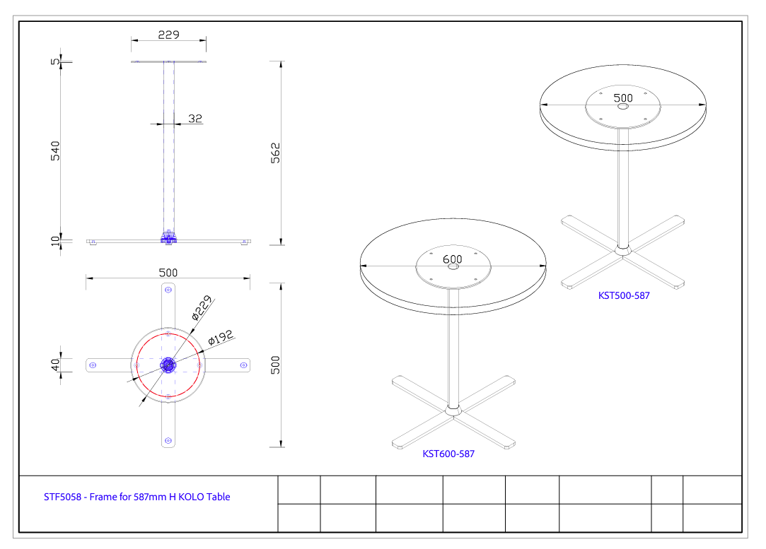 RL Kolo Metal Leg Round Coffee Table