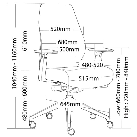 ST Kombo Medium Back Ergonomic Executive Chair