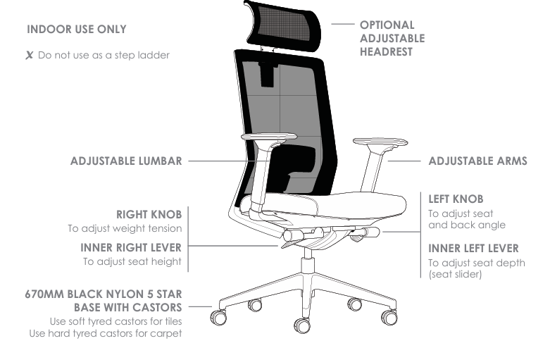 ST Kube High Back Executive Chair with Headrest