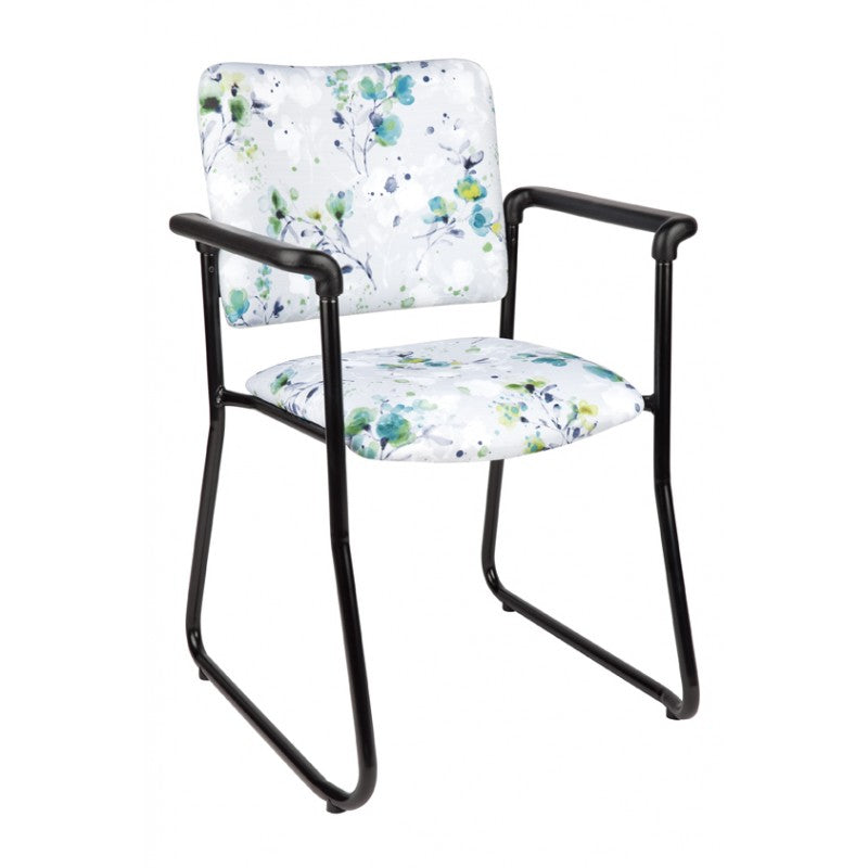 MA Lazer Fabric or Vinyl Upholstered Sled Base Visitor Armchair