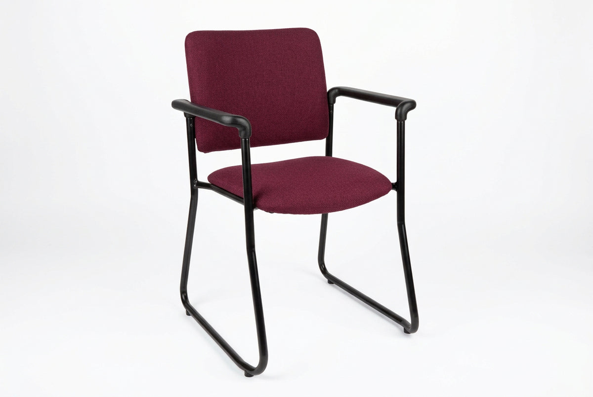 MA Lazer Fabric or Vinyl Upholstered Sled Base Visitor Armchair