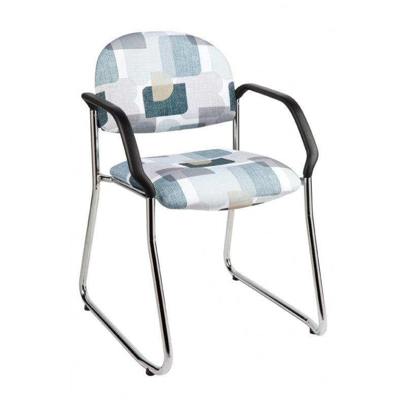 MA Lazer 50 Fabric or Vinyl Upholstered Sled Base Drop Down Armchair