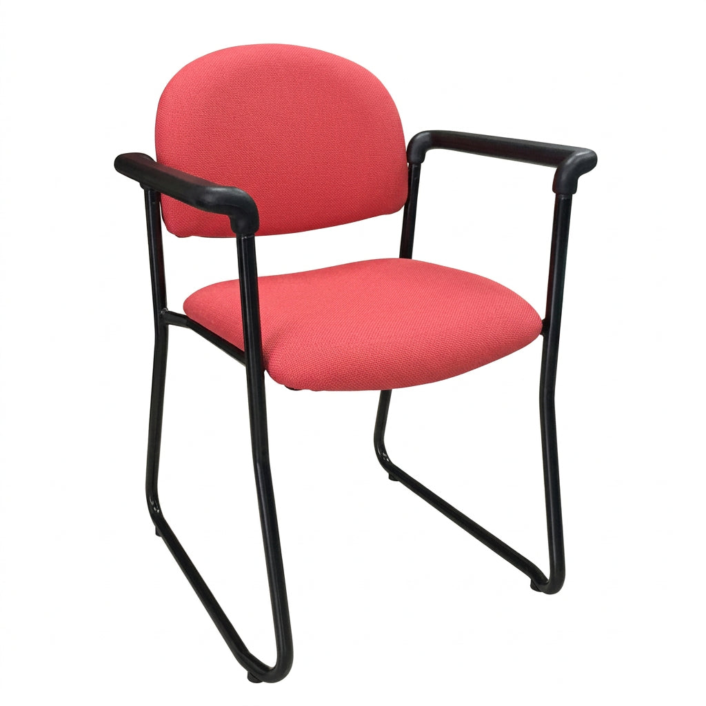 MA Lazer 50 Fabric or Vinyl Upholstered Sled Base Straight Arm Visitor Chair