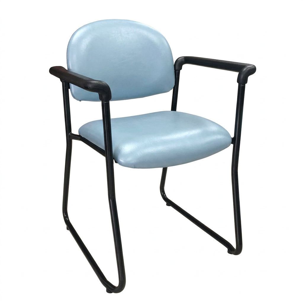 MA Lazer 50 Fabric or Vinyl Upholstered Sled Base Straight Arm Visitor Chair