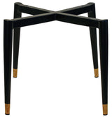 EZ Albury Black Stainless Steel Brass Top Leg Upholstered Hospitality Dining Chair