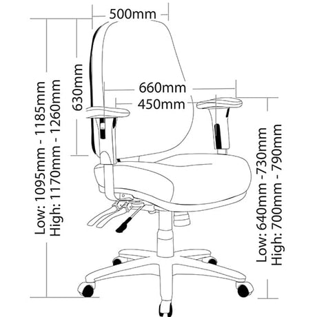 ST Logan High Back Fabric Upholstered Task Chair