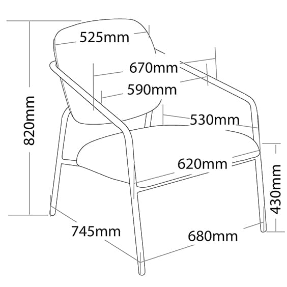 ST Lush Metal Legs Fully Upholstered Breakout Chair