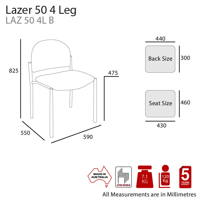 MA Lazer 50 Fabric Upholstered Stackable Side Chair