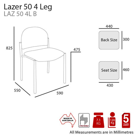 MA Lazer 50 Fabric Upholstered Stackable Side Chair