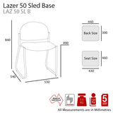 MA Lazer 50 Fabric Upholstered Sled Base Visitor Chair