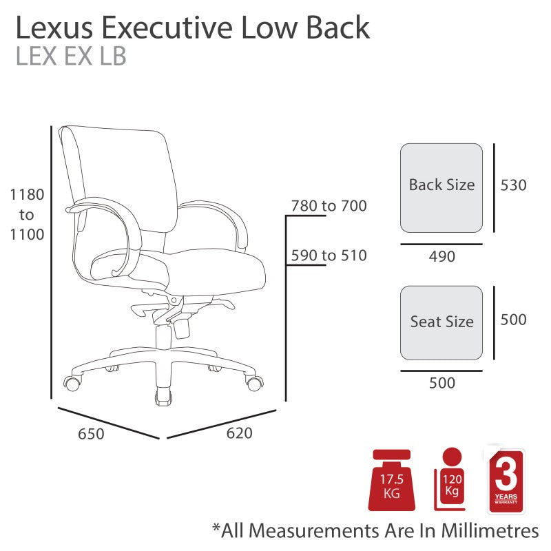 MA Lexus PU Upholstered Low Back Executive Chair