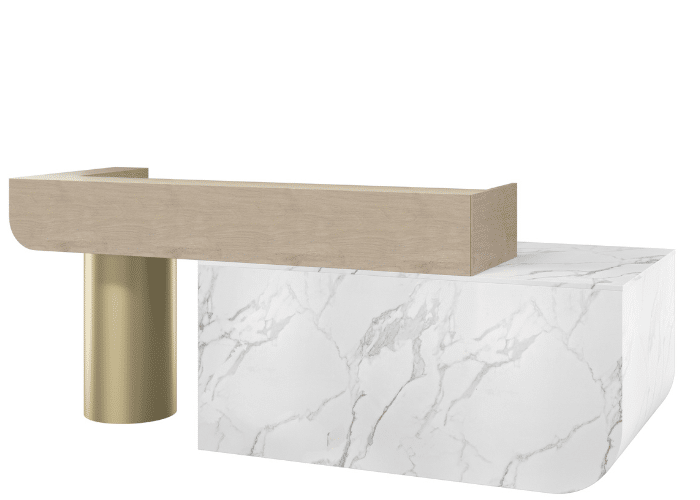 DD Loftus Metallic Pillar Leg Reception Counter