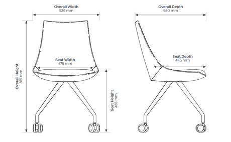 OL Luna Black Chair with Castor Base