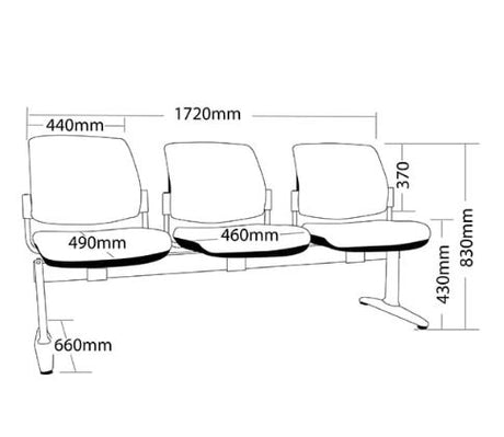 ST Maxi Fabric Upholstered Beam Seating