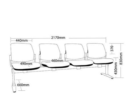 ST Maxi Fabric Upholstered Beam Seating