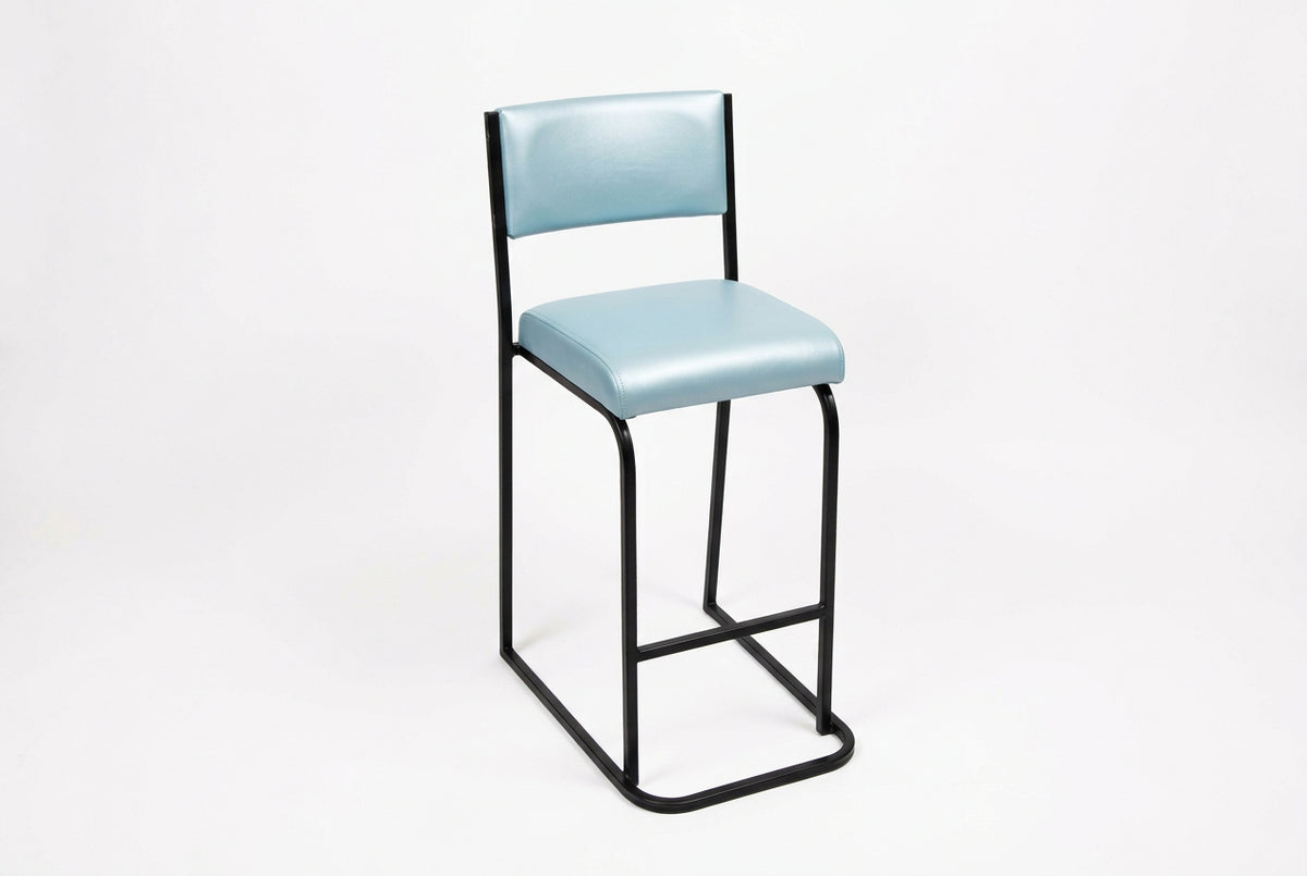 MA Machinest Fabric or Vinyl Upholstered Stackable Bar Stool with Return