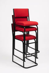 MA Machinest Fabric or Vinyl Upholstered Stackable Bar Stool with Return