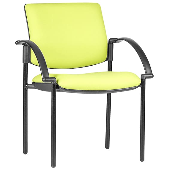 ST Maxi Black Metal 4 Leg Upholstered Hospitality Chair with Arms