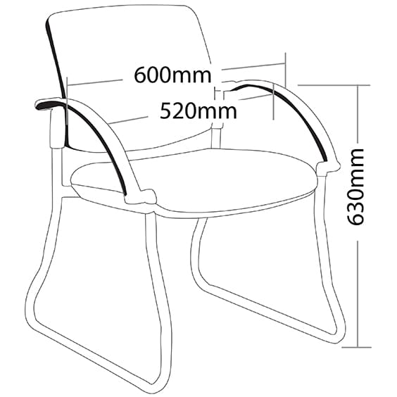 ST Maxi Sled Base Hospital & Age Care Chair – Black