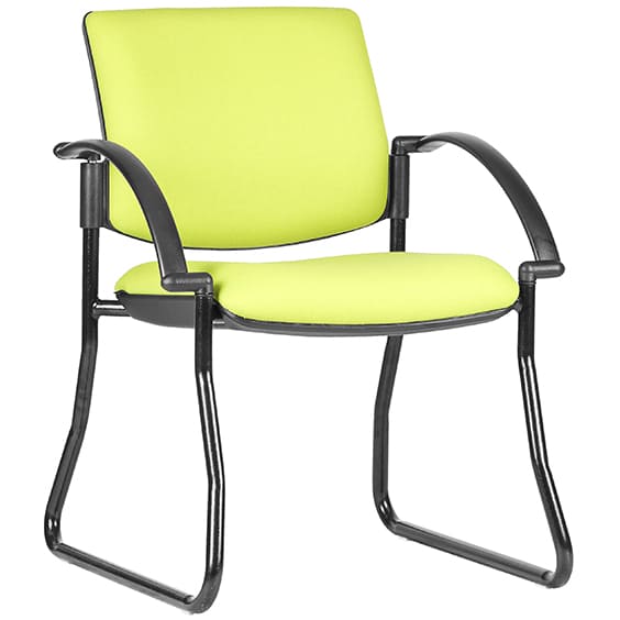 ST Maxi Black Sled Base Upholstered Hospitality Chair with Arms