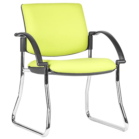 ST Maxi Chrome Sled Base Upholstered Hospitality Chair with Arms