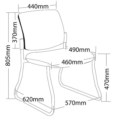 ST Maxi Sled Base Hospital & Age Care Chair – Chrome