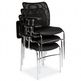 MA Martin Chrome 4 Leg Stackable Meshback Lecture Chair