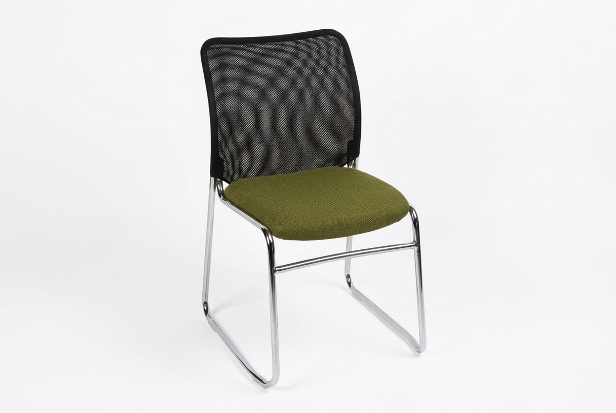 MA Martin Chrome Sled Base Stackable Meshback Visitor Chair