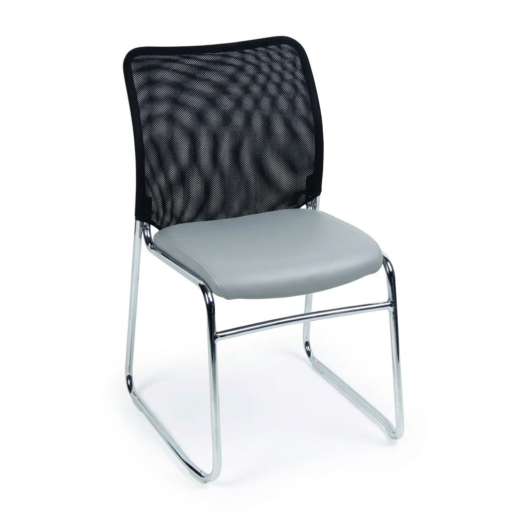 MA Martin Chrome Sled Base Stackable Meshback Visitor Chair