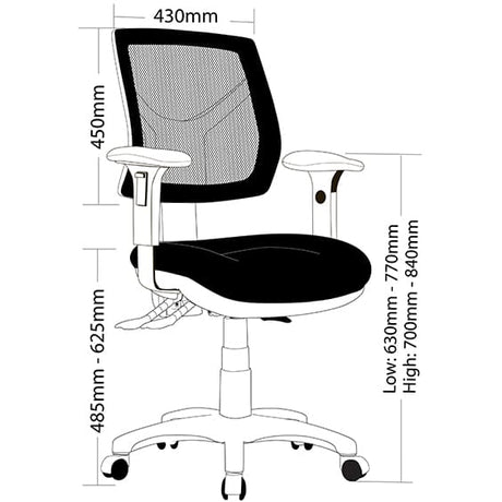 ST Avoca Mesh Back Ergonomic Task Chair with Arms