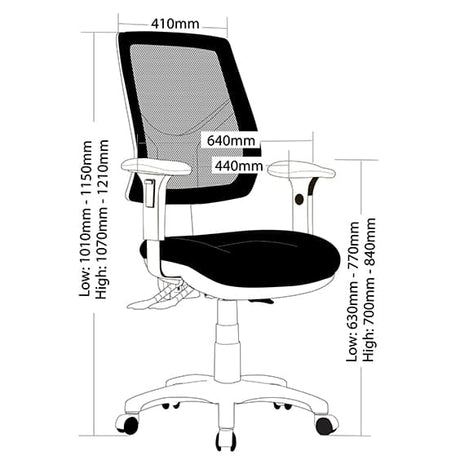 ST Avoca High Mesh Back Ergonomic Task Chair with Arms