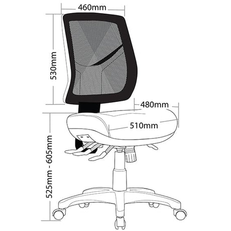 ST Chelsea High Mesh Back Task Chair with Seat Slider