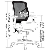 ST Chelsea High Mesh Back Task Chair with Seat Slider & Arms