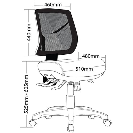 ST Chelsea Mesh Low Back Task Chair with Seat Slider