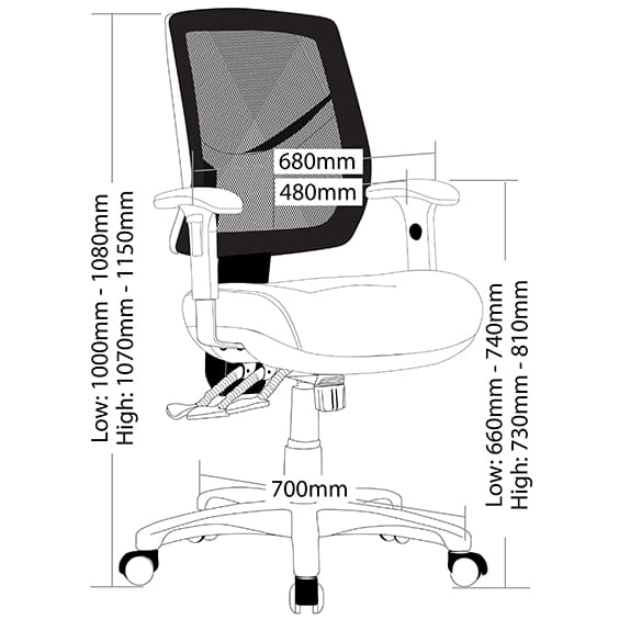 ST Chelsea Mesh High Back Task Chair with Arms