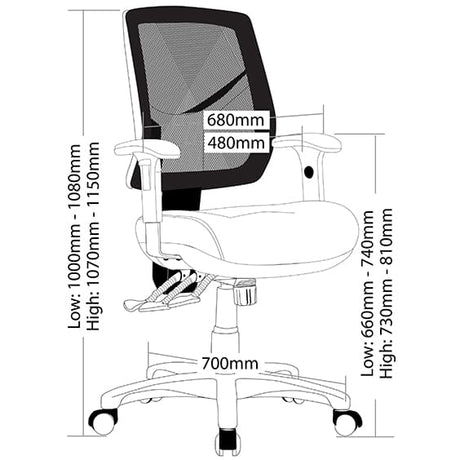 ST Chelsea Mesh High Back Task Chair with Arms