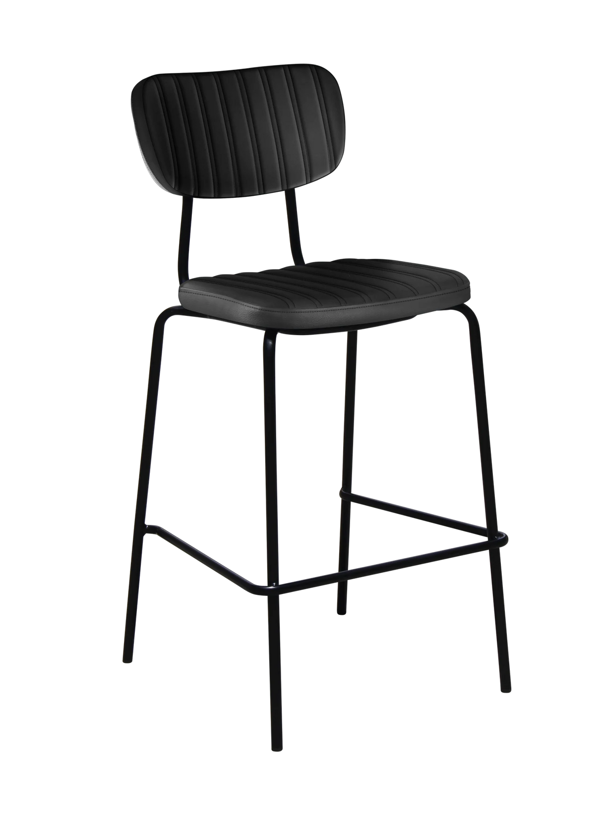 FL Tiramisu Vinyl Upholstered Black Metal Frame Hospitality Barstool