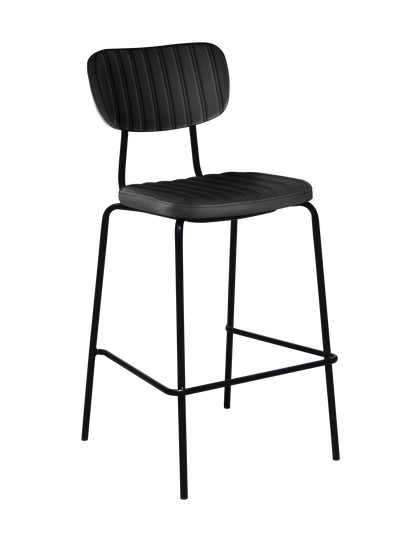 FL Tiramisu Vinyl Upholstered Black Metal Frame Hospitality Barstool