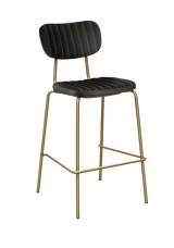 FL Tiramisu Vinyl Upholstered Brass Frame Hospitality Barstool