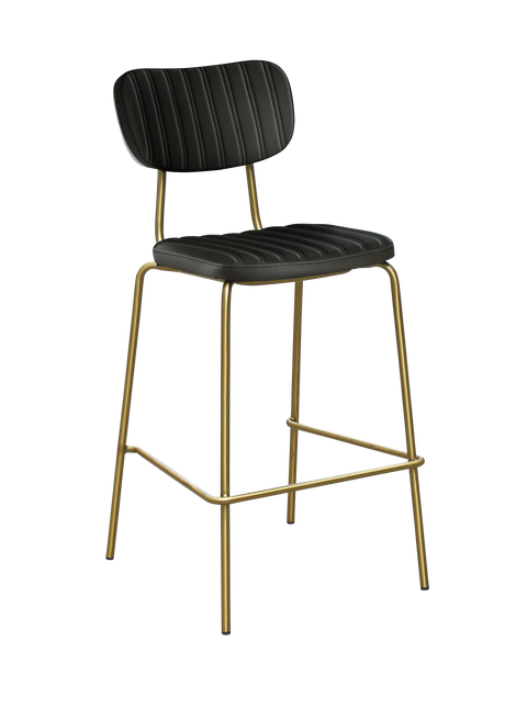 FL Tiramisu Vinyl Upholstered Brass Frame Hospitality Barstool