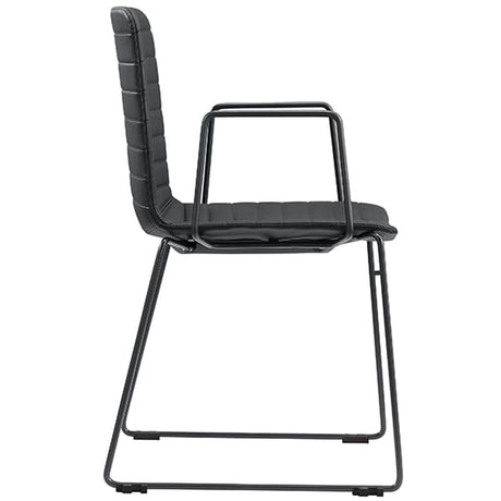 ST Mia PU Leather Upholstered Sled Base Breakout Armchair