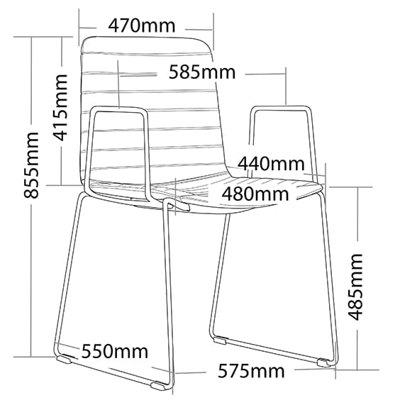 ST Mia PU Leather Upholstered Sled Base Breakout Armchair