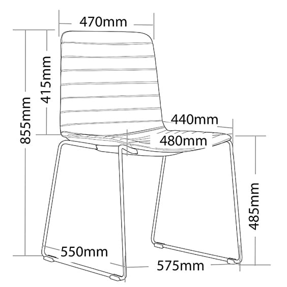 ST Mia PU Leather Upholstered Sled Base Breakout Chair