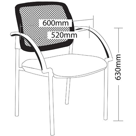 ST Maxi Mesh Back Hospital & Age Care Chair with 4 Legs - Chrome