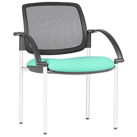 ST Maxi Chrome 4 Leg Upholstered Meshback Hospitality Chair