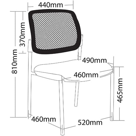 ST Maxi Mesh Back 4 Leg Hospital & Age Care Chair with Arms