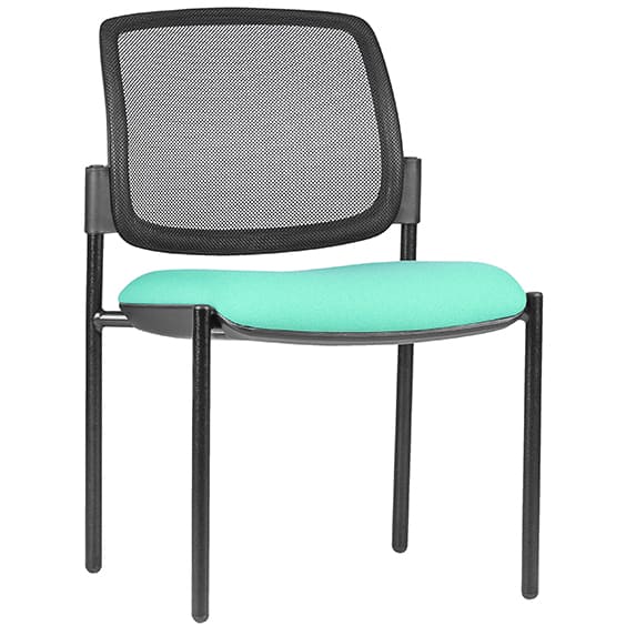 ST Maxi Black 4 Leg Upholstered Seat Mesh Back Hospitality Chair