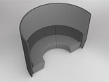 OL Motion Arc 3 Seater Reception Area Lounge with 2 Meter Privacy Wall