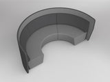 OL Motion Arc 3 Seater Reception Area Lounge with 1.1M High Privacy Wall